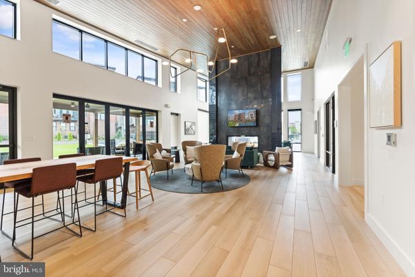 Dining room, Fireplace, Interior, Living room, Pendant Lights, Recessed Lighting, Wooden Ceilings, Wood Texture Flooring