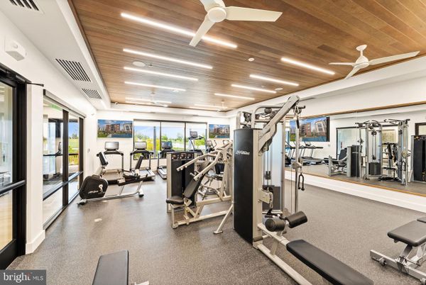 Fitness Equipment, Gym, Interior, Recessed Lighting, Wooden Ceilings
