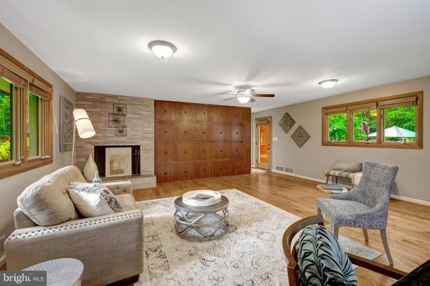 Interior, Living room, Stone Walls, Wood Texture Flooring