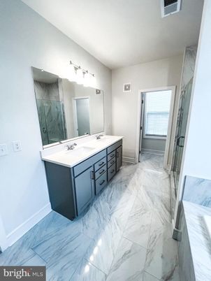 Bathroom, Dual Sink Vanities, Interior, Marble