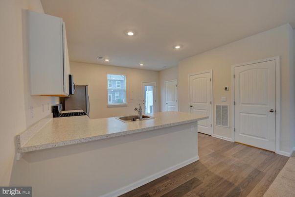 Interior, Kitchen, Recessed Lighting, Wood Texture Flooring