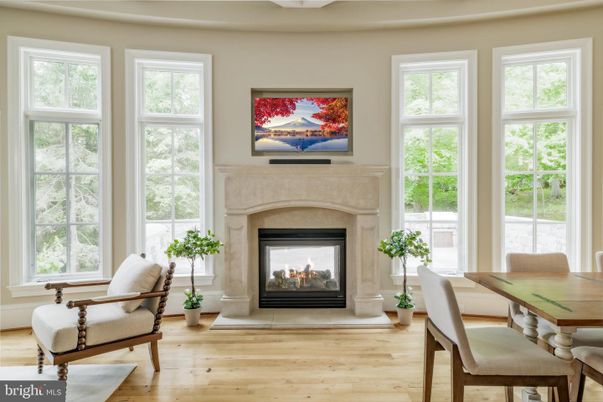 Dining room, Fireplace, Interior, Wood Texture Flooring