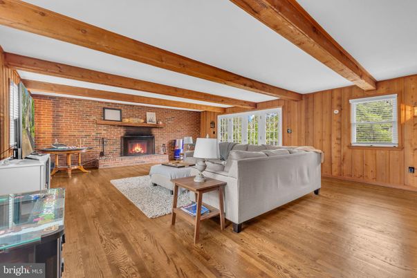 Fireplace, Interior, Living room, Stone Walls, Wooden Beams, Wood Texture Flooring, Wooden Walls