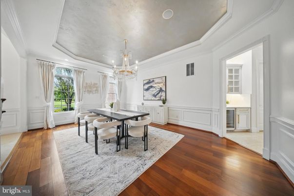 Chandelier, Dining room, Interior, Wood Texture Flooring