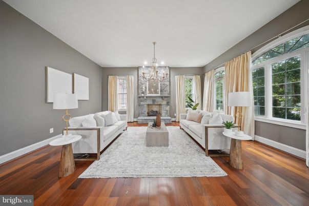 Chandelier, Fireplace, Interior, Living room, Wood Texture Flooring