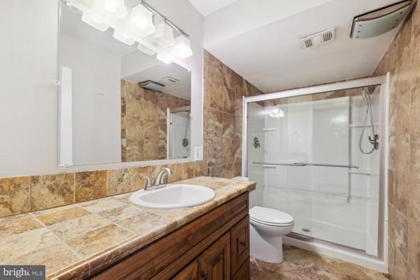 Bathroom, Glass Shower, Interior, Tile Countertops