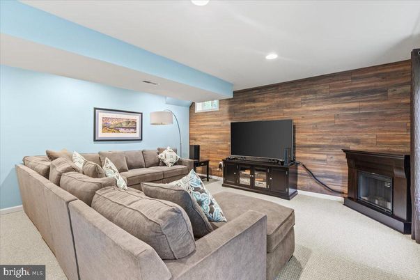 Fireplace, Interior, Living room, Recessed Lighting, Wooden Walls