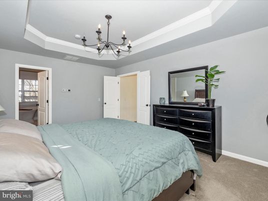 Bedroom, Chandelier, Interior
