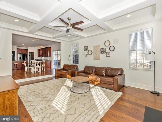 Dining room, Interior, Kitchen, Living room, Recessed Lighting, Stainless Steel Appliances, Wood Texture Flooring