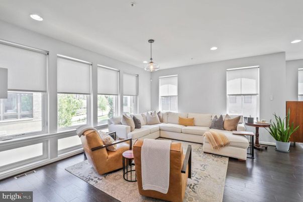 Interior, Living room, Pendant Lights, Recessed Lighting, Wood Texture Flooring