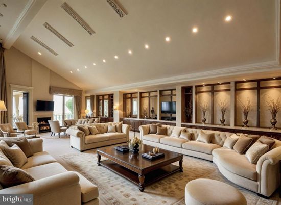 Fireplace, Interior, Living room, Recessed Lighting