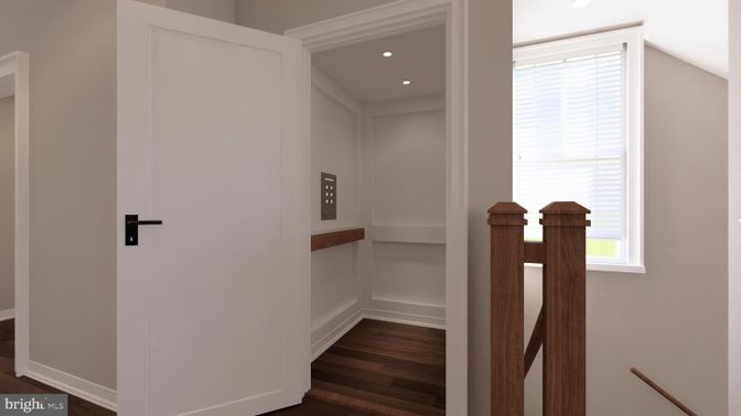 Elevator, Interior, Recessed Lighting, Wood Texture Flooring