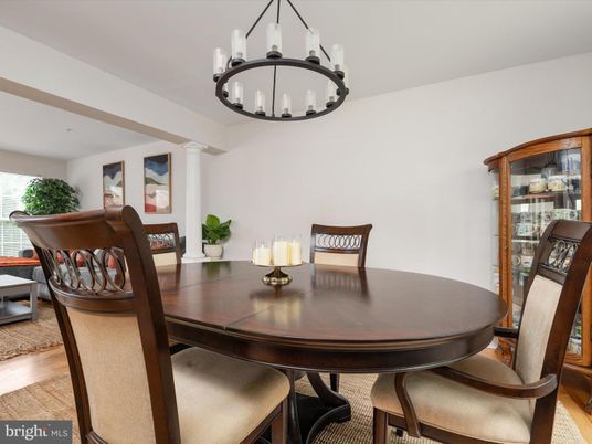 Chandelier, Dining room, Interior, Wood Texture Flooring