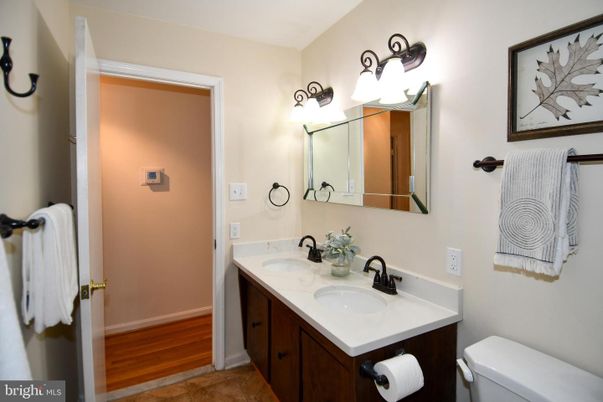 Bathroom, Dual Sink Vanities, Interior, Wood Texture Flooring