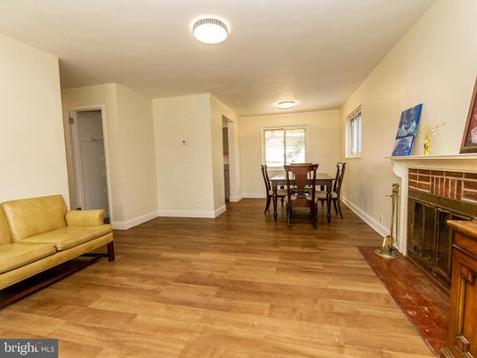 Dining room, Fireplace, Interior, Wood Texture Flooring