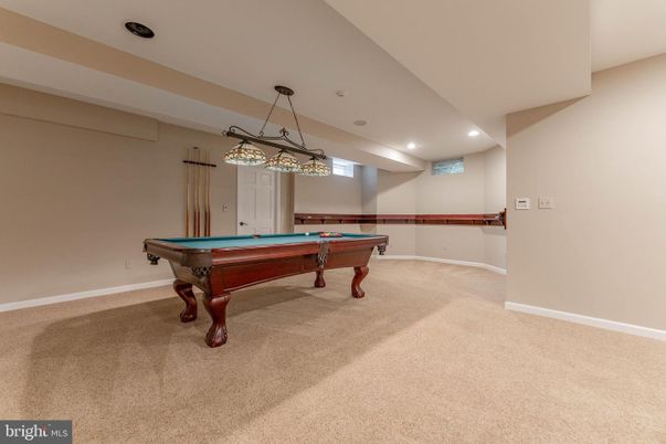 Billiard Table, Game Room, Interior, Pendant Lights, Recessed Lighting