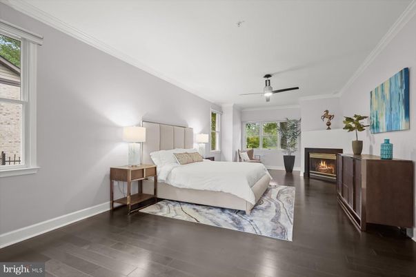 Bedroom, Fireplace, Interior, Wood Texture Flooring