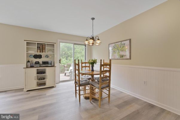 Chandelier, Dining room, Interior, Wood Texture Flooring