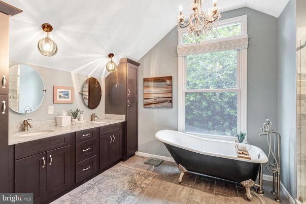 Bathroom, Chandelier, Dual Sink Vanities, Free Standing Baths, Interior