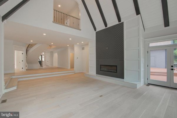 Fireplace, Interior, Recessed Lighting, Wood Texture Flooring
