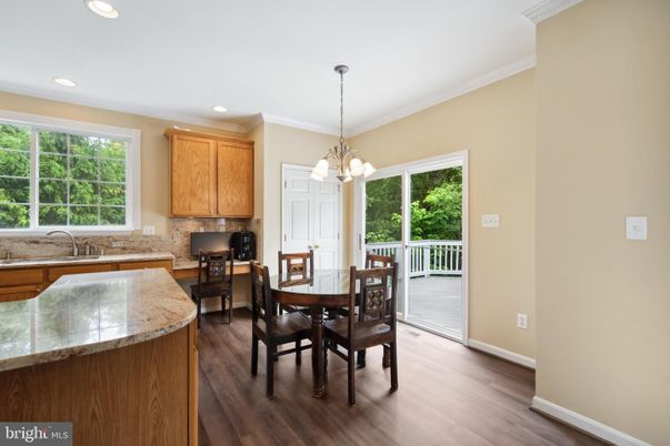 Chandelier, Dining room, Interior, Kitchen, Pendant Lights, Recessed Lighting, Wood Texture Flooring