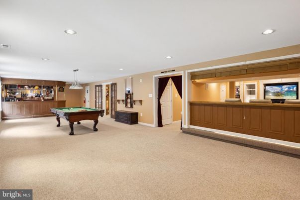 Billiard Table, Game Room, Interior, Pendant Lights, Recessed Lighting
