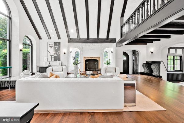 Fireplace, Interior, Living room, Wooden Beams, Wood Texture Flooring