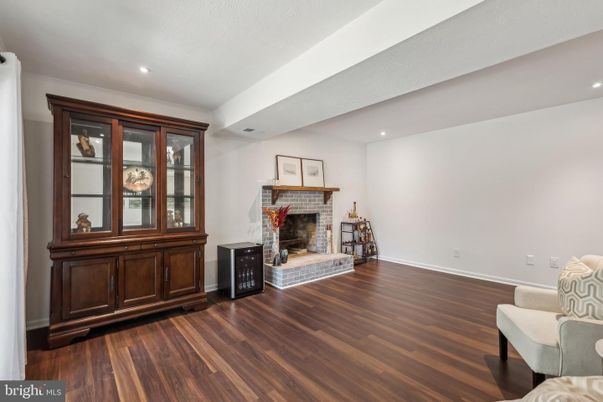 Fireplace, Interior, Recessed Lighting, Wood Texture Flooring