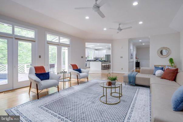 Interior, Kitchen, Living room, Recessed Lighting, Wood Texture Flooring