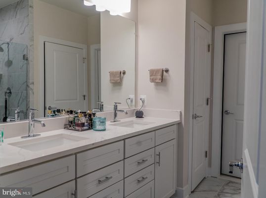 Bathroom, Dual Sink Vanities, Interior, Marble, Marble Walls