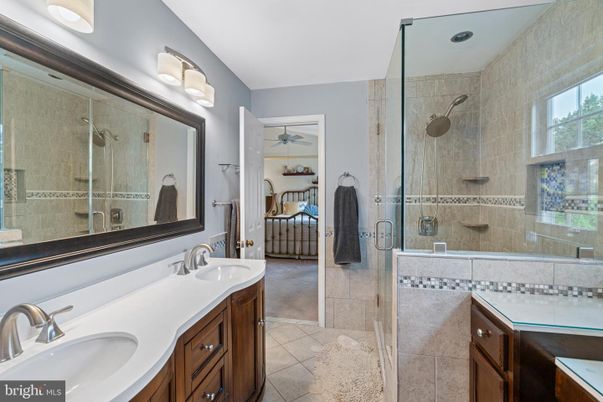 Bathroom, Dual Sink Vanities, Glass Shower, Interior