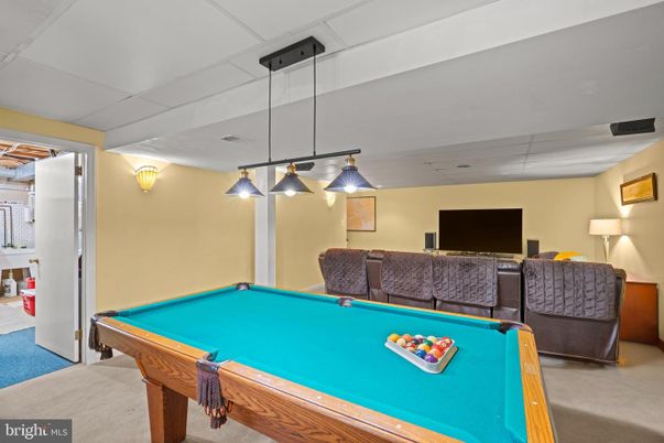 Billiard Table, Game Room, Interior, Pendant Lights