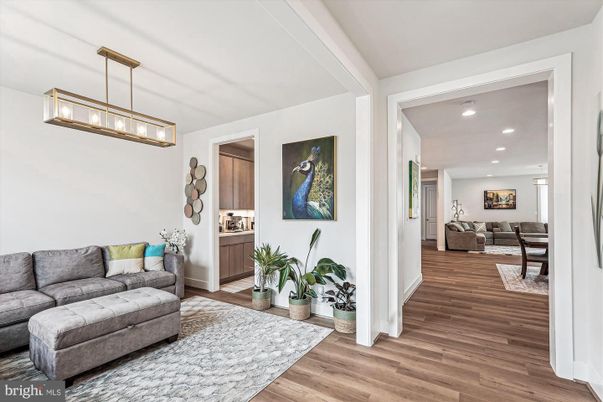 Interior, Living room, Pendant Lights, Recessed Lighting, Wood Texture Flooring