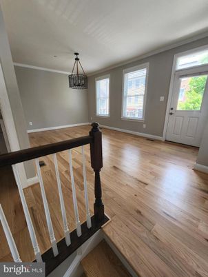 Empty room, Interior, Pendant Lights, Wood Texture Flooring