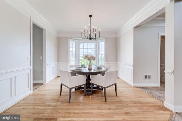 Chandelier, Dining room, Interior, Pendant Lights, Wood Texture Flooring