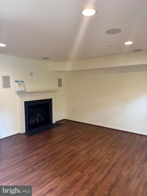 Empty room, Fireplace, Interior, Recessed Lighting, Wood Texture Flooring