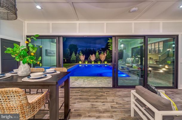 Interior, Pool, Recessed Lighting, Wood Texture Flooring
