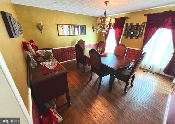 Chandelier, Dining room, Interior, Wood Texture Flooring