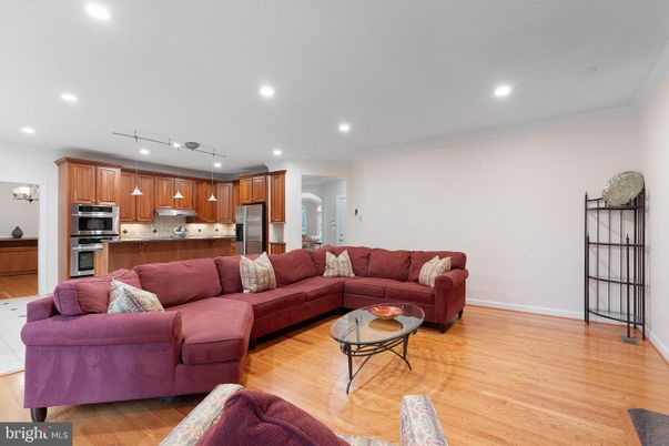 Interior, Kitchen, Living room, Recessed Lighting, Stainless Steel Appliances, Wood Texture Flooring