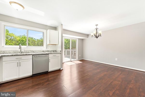 Chandelier, Empty room, Interior, Kitchen, Wood Texture Flooring
