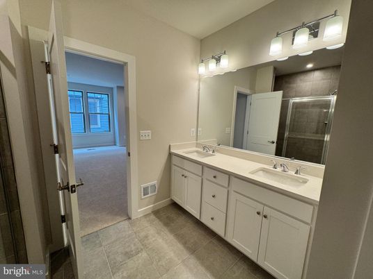 Bathroom, Dual Sink Vanities, Glass Shower, Interior