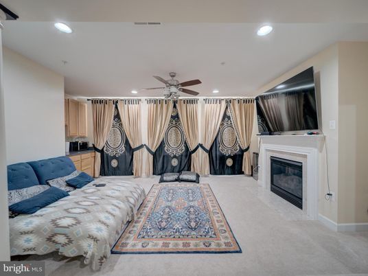 Bedroom, Fireplace, Interior, Recessed Lighting