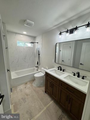 Bathroom, Dual Sink Vanities, Interior, Marble Walls