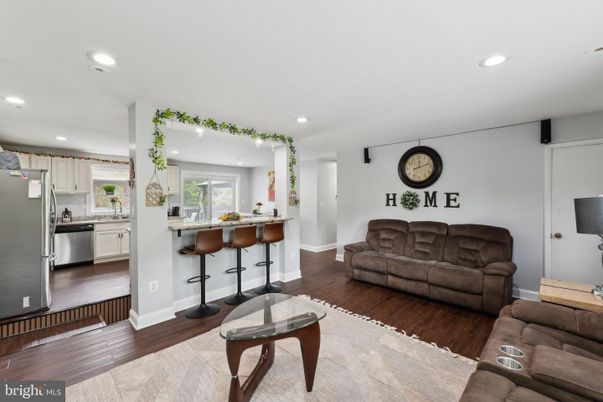 Interior, Kitchen, Living room, Recessed Lighting, Stainless Steel Appliances, Wood Texture Flooring