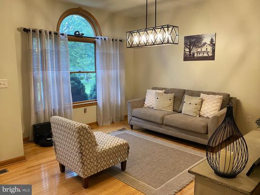 Interior, Living room, Pendant Lights, Wood Texture Flooring