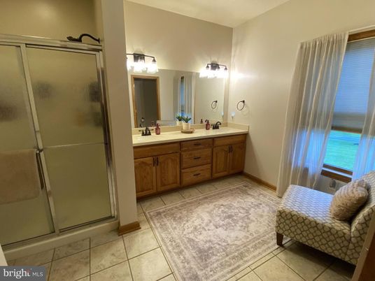 Bathroom, Dual Sink Vanities, Glass Shower, Interior