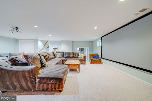 Interior, Living room, Projection Screen, Recessed Lighting
