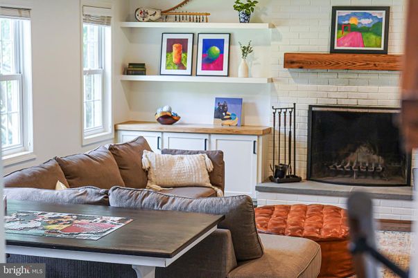 Fireplace, Interior, Living room, Stone Walls