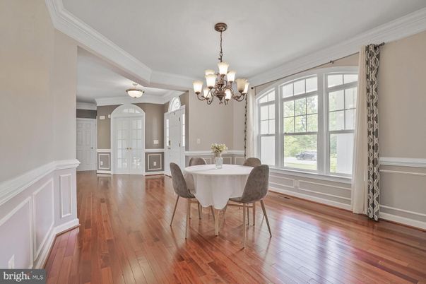 Chandelier, Dining room, Interior, Wood Texture Flooring