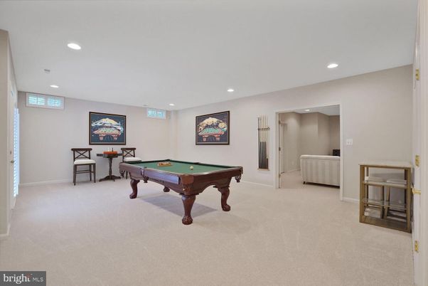 Billiard Table, Game Room, Interior, Recessed Lighting